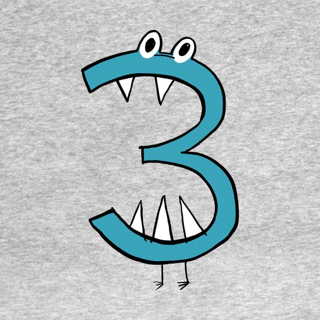 Monster Number 3- the perfect birthday gift for cool little monsters by heyK